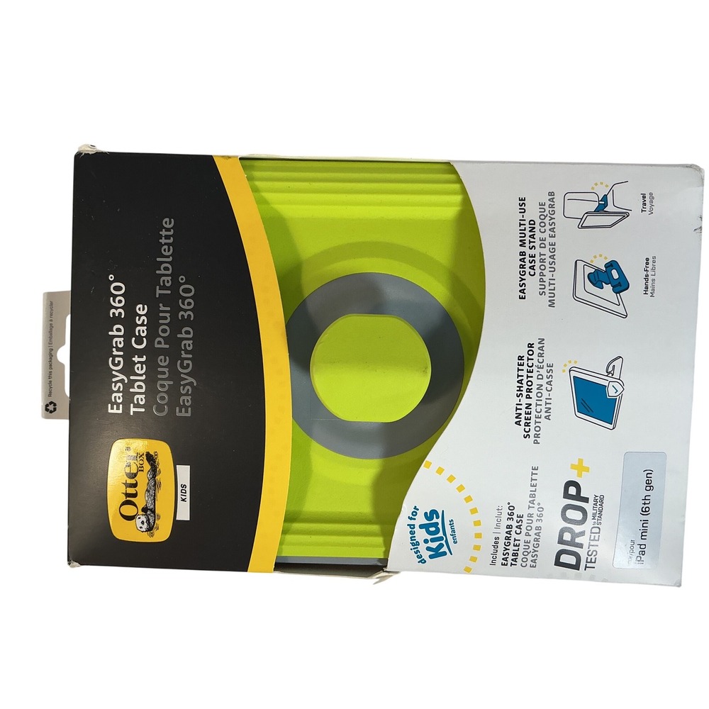 OtterBox Kids EasyGrab 360 Tablet Case for iPad mini (6th gen) Lime Green New